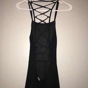Black cross cross back dress
